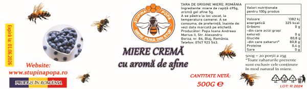 Miere cremă cu aromă de afine 500g - imagine 2