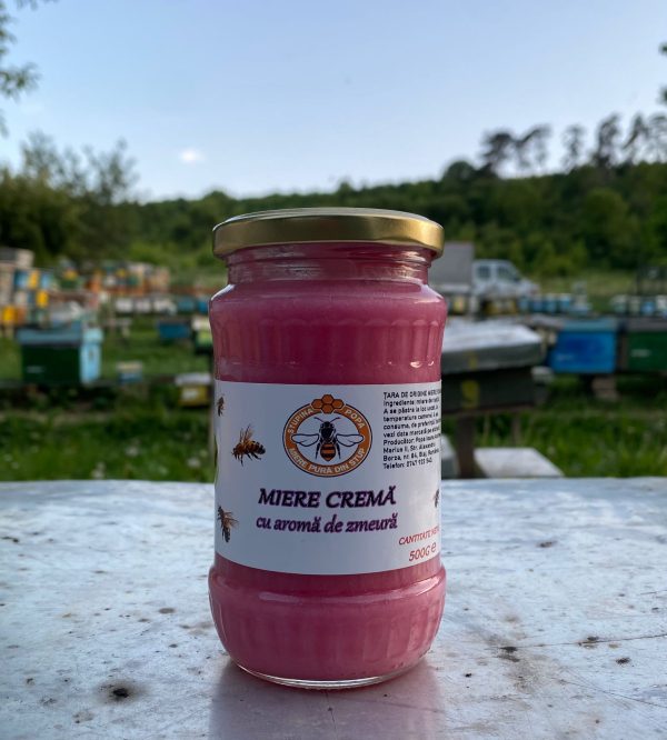 Miere cremă cu aromă de zmeură 500g