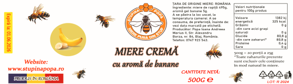 Miere cremă cu aromă de banane 500g - imagine 2