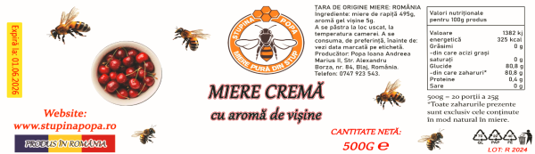 Miere cremă cu aromă de vișine 500g - imagine 2