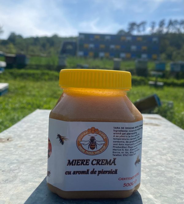 Miere cremă cu aromă de piersică 500g
